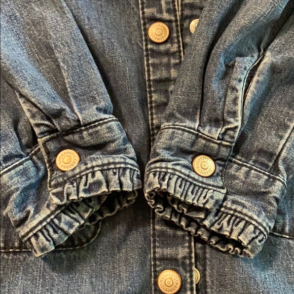 Gymboree Blue Denim Snap Front Dress SZ 6 - Picture 4 of 7